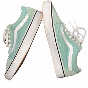 Vans Pastel Green Sneakers with White Accents